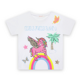 Billieblush Unicorn & Rainbow Tee Shirt ~ White