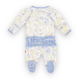 Magnetic Me Cotton Magnetic Ruffle Footie ~ Blue Blossom