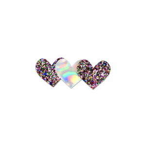 Milk x Soda 3 Hearts Glitter Hair Clip