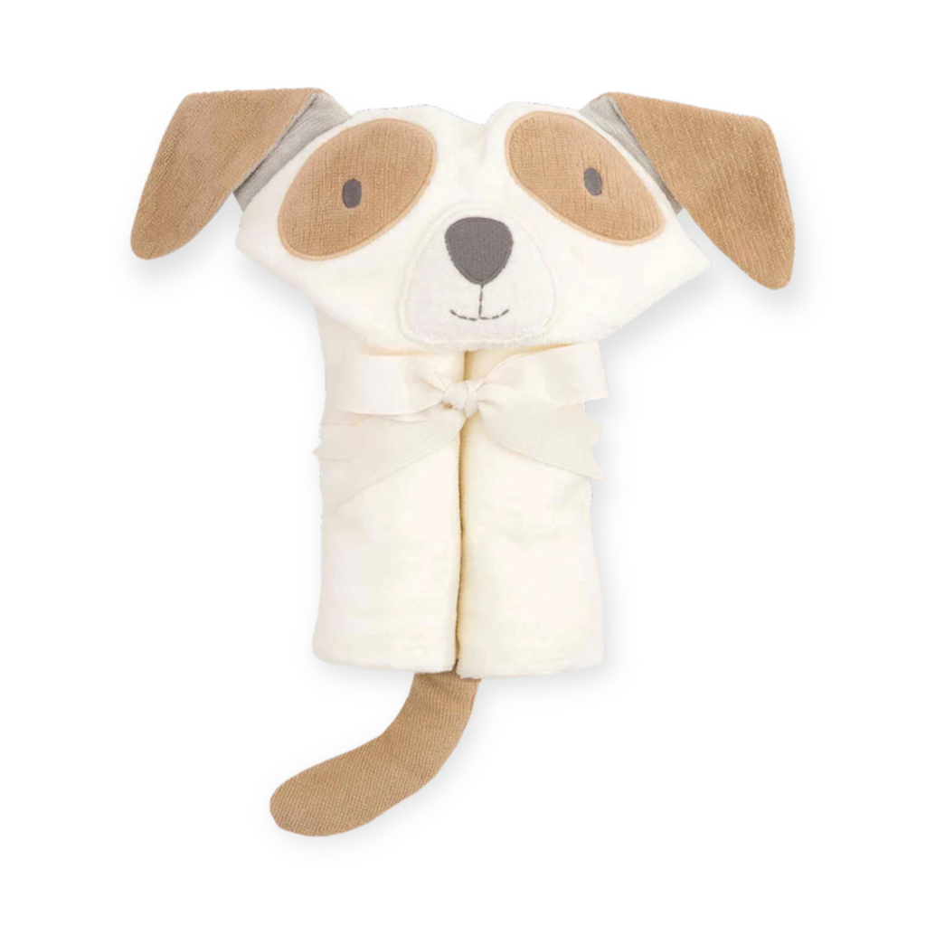 Elegant Baby Hooded Bath Wrap ~ Tan Puppy