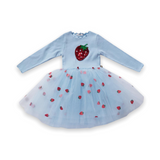 Petite Hailey Baby Strawberry Tutu Dress ~ Blue