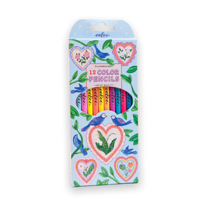 eeBoo Hearts and Birds Fluorescent Colored Pencils