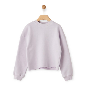 Yell-Oh! Girls Raw Hem Sweatshirt & Sweatshorts Set 7-12 ~ Lavender