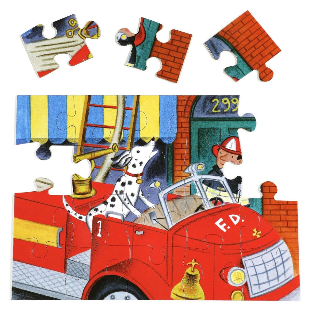 eeBoo Red Fire Truck 20pc Puzzle