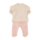 Babyclic Petals Kimono Top & Footed Pants Set ~ Pink
