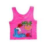 Rowdy Sprout Baby Beach Boys Not Quite Crop Tank ~ Electric Pink