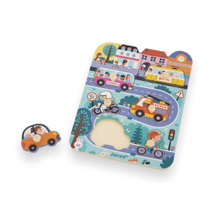 Janod Wooden Peg Puzzle ~  In The Town