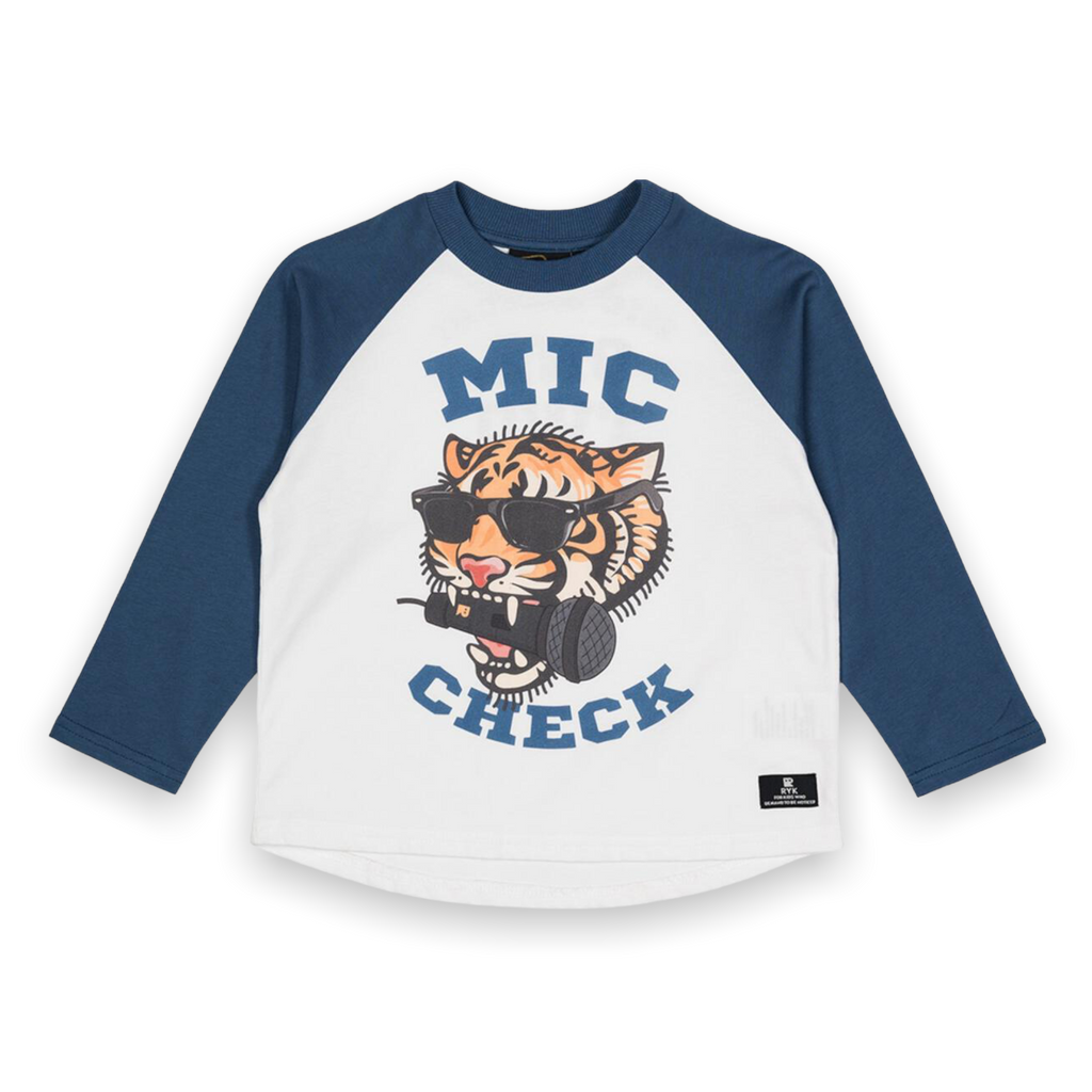 Rock Your Kid Mic Check Raglan T-Shirt ~ Cream