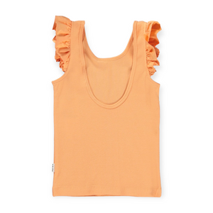 Molo Ranja Flutter Sleeve Ribbed Tank ~ Papaya