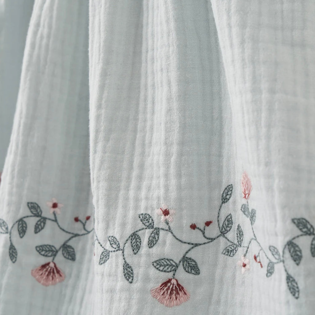 Elegant Baby Embroidered Muslin Dress w/ Bloomer ~ Pale Aqua