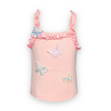 Baby Sara Ruffle Tank w/ Butterflies & Tulle Skirt Set ~ Pink