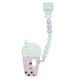 Loulou Lollipop Silicone Teether Gem Set ~ Taro Bubble Tea