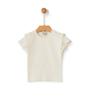 Yell-Oh! Baby Girl Frilled Ribbed Top ~ Ivory