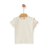 Yell-Oh! Baby Girl Frilled Ribbed Top ~ Ivory