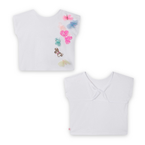 Billieblush 3D Butterfly Tee & Pleated Skirt Set 7-12 ~ White/Gradient Multi