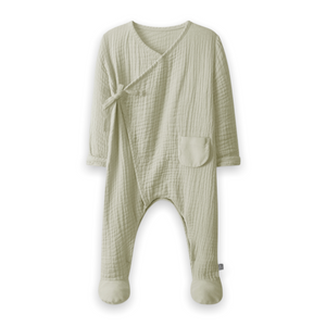 Snug Kimono Wrap Footie ~ Sage