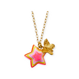 Bottleblond Neon Star & Butterfly Necklace