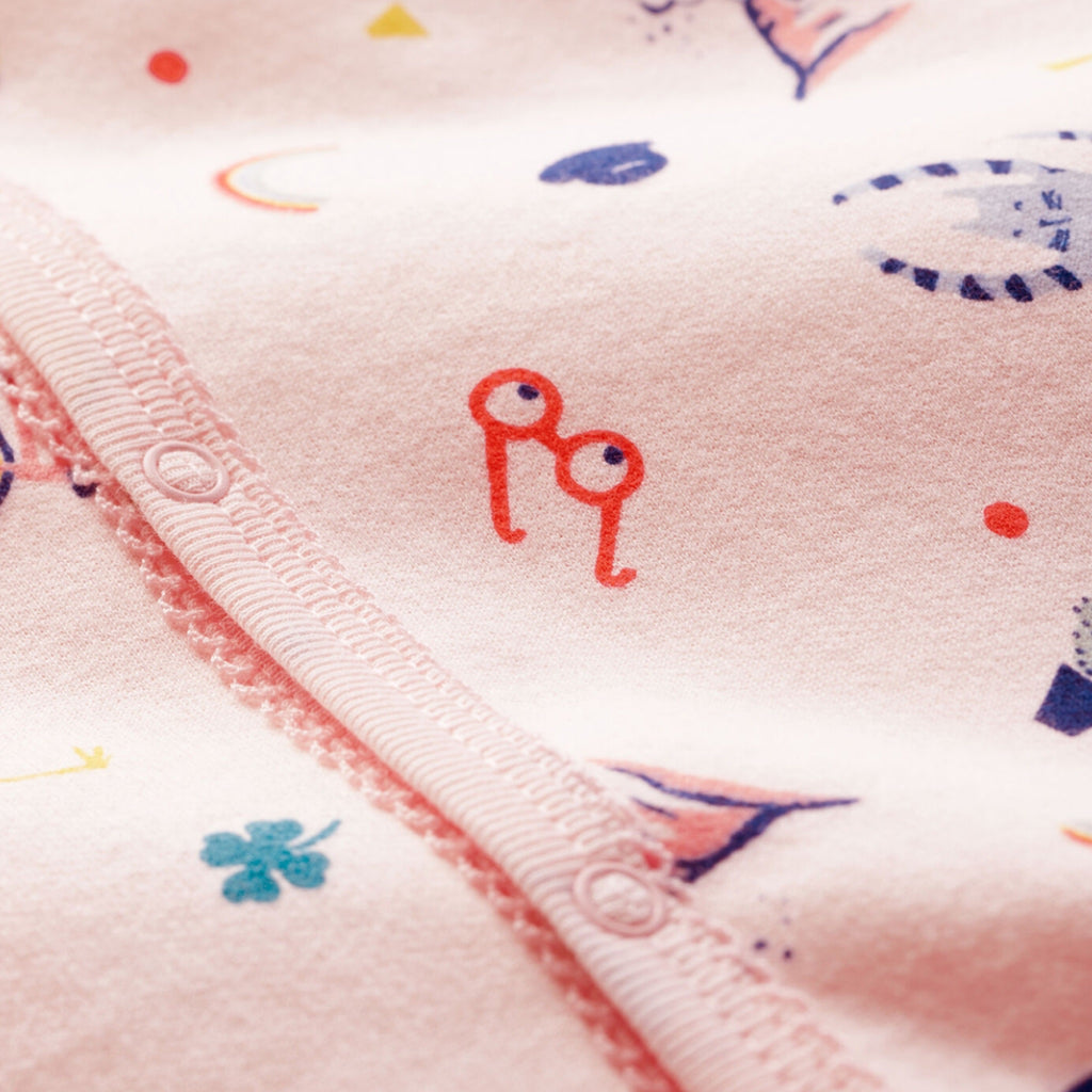 Petit Bateau Baby Front Snap Printed Footie ~ Pink Multi
