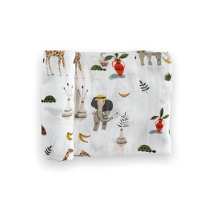 Little Unicorn Deluxe Muslin Swaddle ~ Safari Social