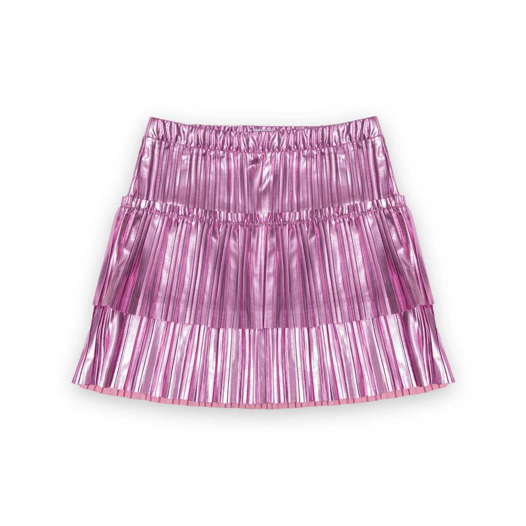 MIA New York Metallic Pleated Skirt Pink – Born Yesterday