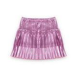 MIA New York Metallic Pleated Skirt ~ Pink