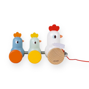 Janod Pull Along Hen & Chicks