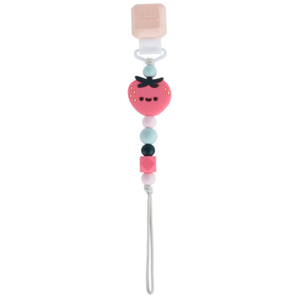 Loulou Lollipop Darling Pacifier Clip ~ Strawberry