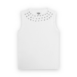 MIA New York Studded Tank & Metallic Shorts Set ~ White/Silver