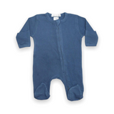 Baby Steps Thermal Zipper Footie ~ Denim Blue