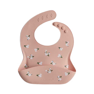 Loulou Lollipop Silicone Bib ~ White Flower