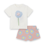 Stella McCartney Baby Girl Flower Tee & Printed Shorts Set ~ White/Pink