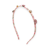 Bari Lynn Jeweled Floral Thin Headband ~ Light Pink