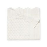 Elegant Baby Pointelle Knit Baby Blanket ~ White