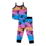 Rowdy Sprout Let It Be Tank Pj Set ~ Ombre Rainbow