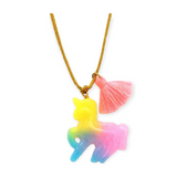 Bottleblond Sparkly Unicorn Necklace ~ Rainbow
