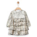 Yell-Oh! Baby Girl Chiffon Ruffle Dress ~ Cream/Black