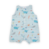 Angel Dear Sleeveless Muslin Shortie Romper ~ Undersea stripe