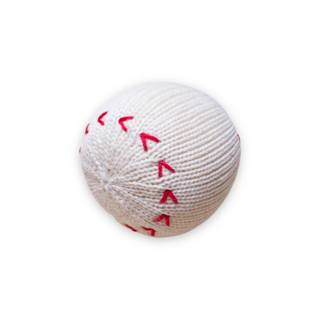 Estella Knit Baby Rattle ~ Baseball