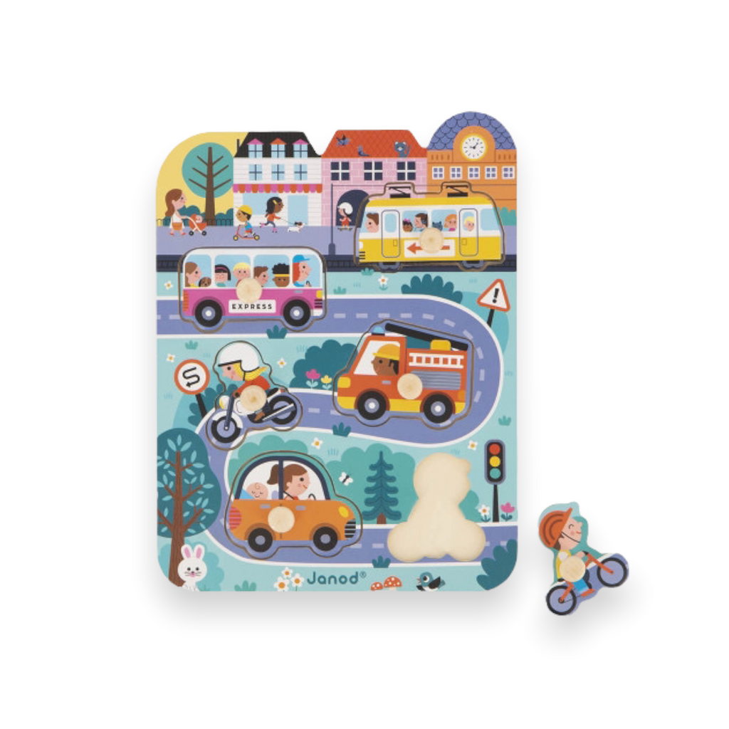 Janod Wooden Peg Puzzle ~  In The Town