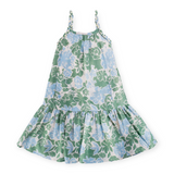 Imoga Sara Gauze Drop Waist Dress ~ Green/Blue Floral