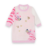 Billieblush Baby Knit Tiger Dress ~ Pink/Ivory