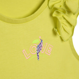 Billieblush Embellished Ruffle Tank Top ~ Lemon