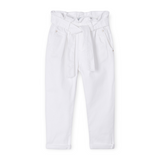 Mayoral Girls Paper Bag Waist Pants 7-12 ~ White