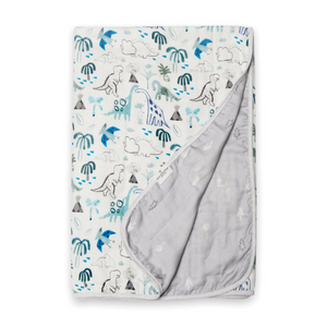 Loulou Lollipop Muslin Quilt Blanket ~ Dinosaurs