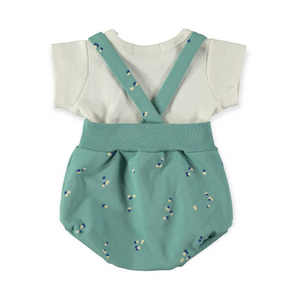 Babyclic Dots T-Shirt & Suspender Bloomers Set ~ Cream/Green