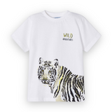 Mayoral Boys Tiger Tee Shirt ~ White