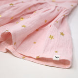 Oh Baby! Printed Gauze Dress & Bloomer Set ~ Gold Stars/Pale Pink