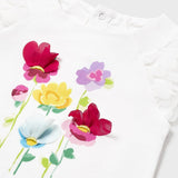 Mayoral Baby Girl T-Shirt w/ 3D Flowers ~ White