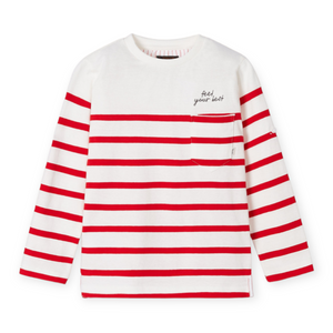Mayoral Boys l/s Striped Top ~ White/Red
