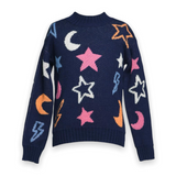 Hannah Banana Moon and Stars Sweater ~ Navy